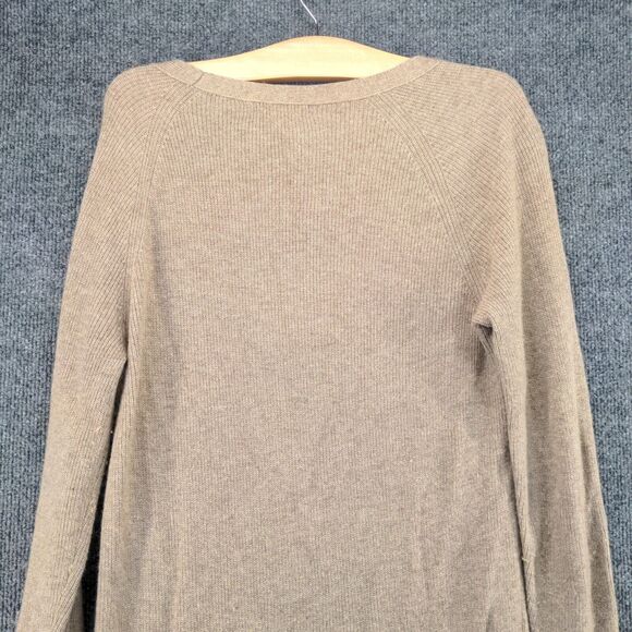 Madewell Womens Knit Sweater Dress Tan Small Long Sleeve Raglan Side Slit Hi-Low - Picture 8 of 13
